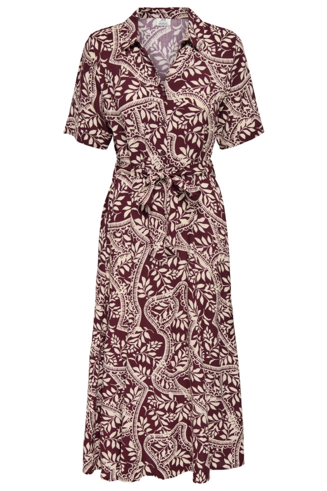 Jacqueline de Yong bordeaux dames jurk | Vooraanzicht