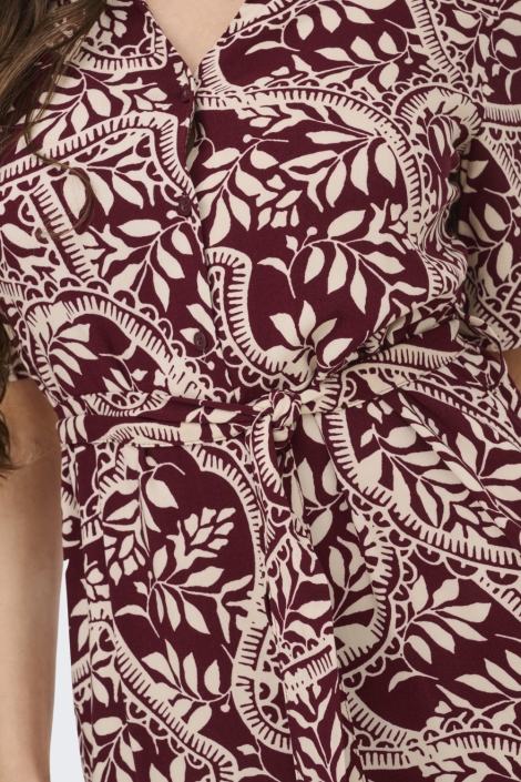 Jacqueline de Yong bordeaux dames jurk | Kleurstaal