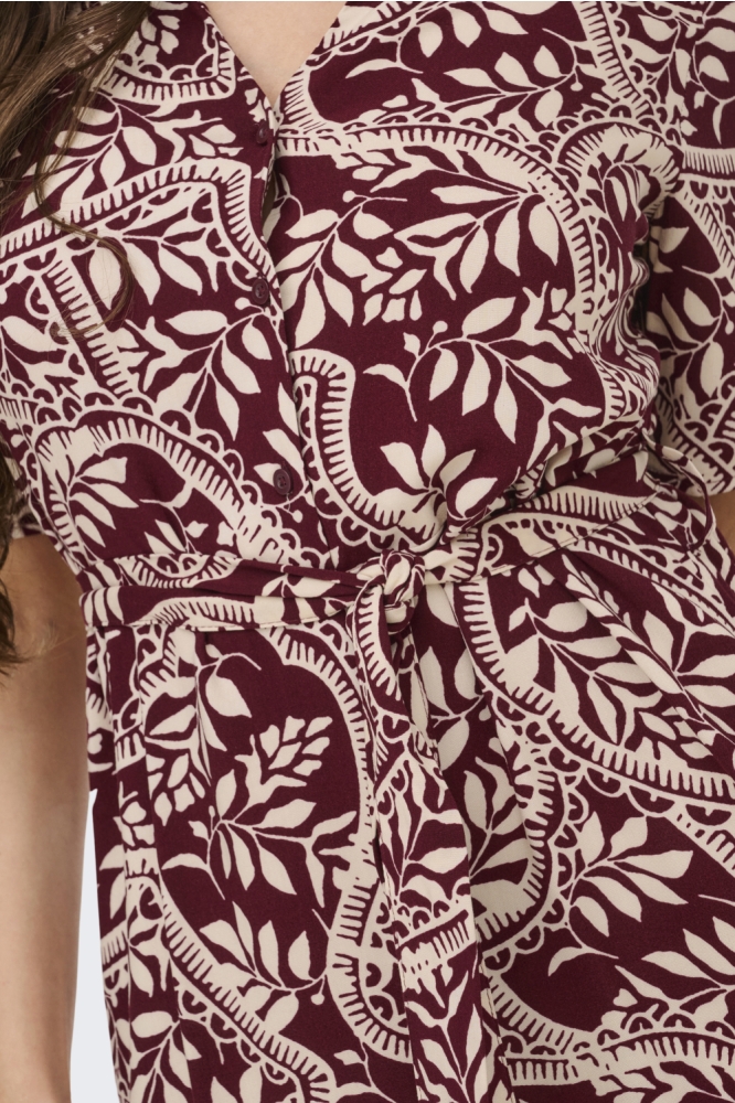 Jacqueline de Yong bordeaux dames jurk | Kleurstaal
