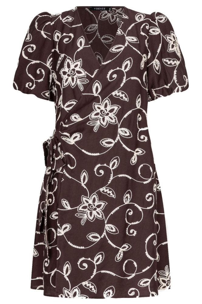 Ydence bruine dames jurk | Vooraanzicht