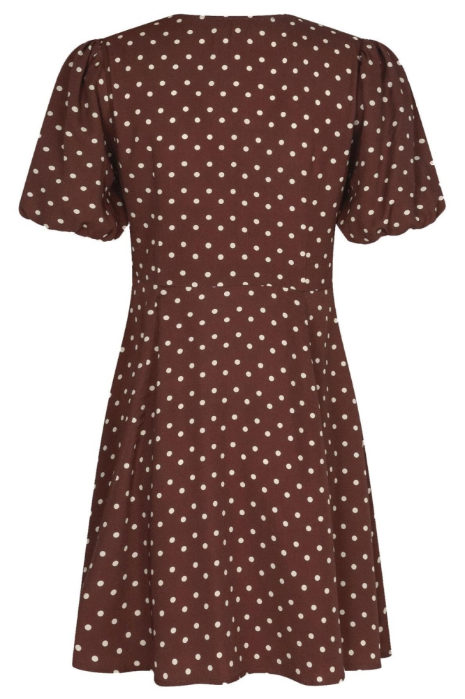 Ydence bruine dames jurk | Achteraanzicht