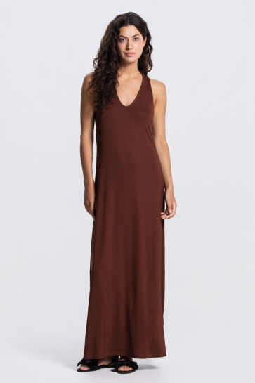 Juffrouw Jansen Jurk FEIJA SS26 4 JURK V 571 LONG SL 000540 BROWN