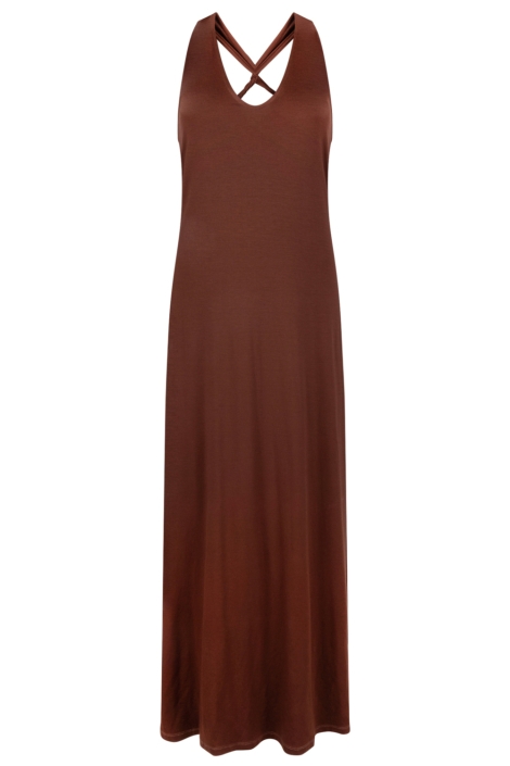 Juffrouw Jansen bruine dames jurk | Vooraanzicht