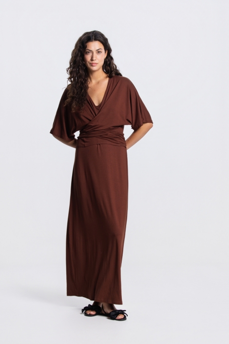 Juffrouw Jansen bruine dames jurk | Model