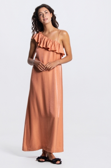 Juffrouw Jansen Jurk NIEK SS26 4 JURK WS 500 LONG ONE 000363 DARK PEACH