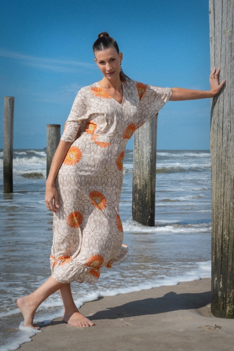 Maicazz ecru dames jurk | 