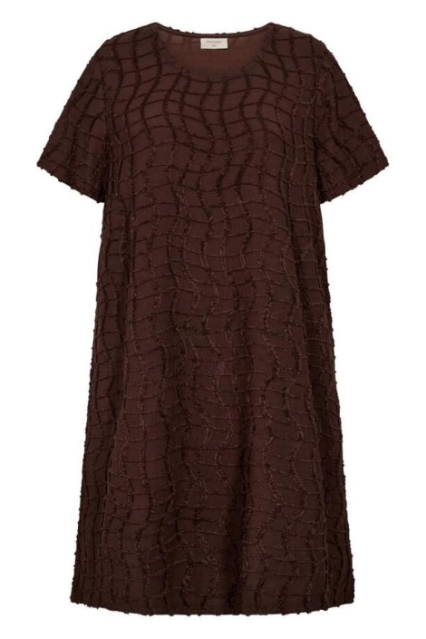 Freequent bruine dames jurk | Vooraanzicht