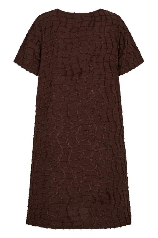 Freequent bruine dames jurk | Achteraanzicht