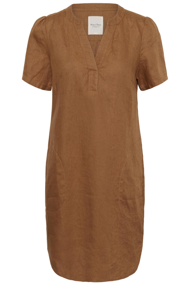 Part Two cognac dames jurk | Vooraanzicht