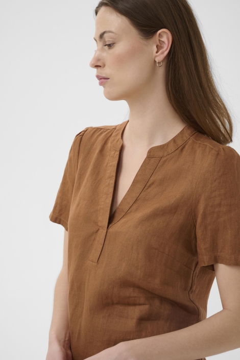 Part Two cognac dames jurk | Close up