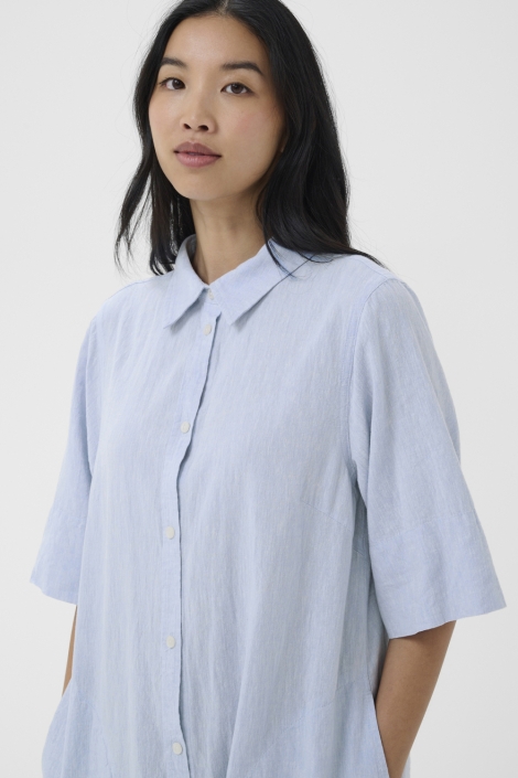 Part Two blauwe dames jurk | Close up