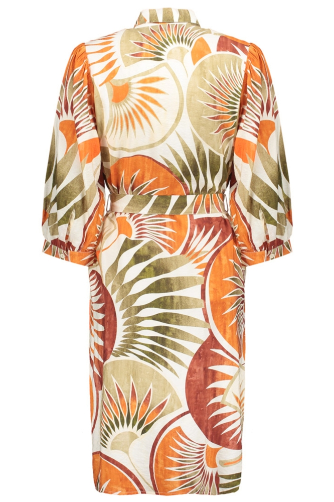 Geisha beige dames jurk | Achteraanzicht