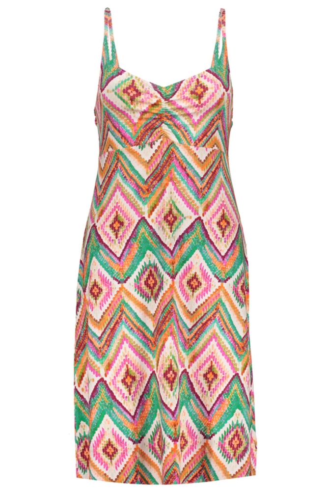 Geisha beige dames jurk | Vooraanzicht