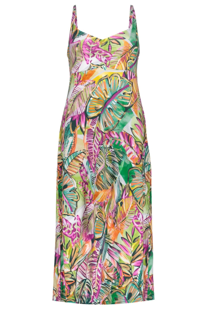 Geisha groene dames jurk | Vooraanzicht