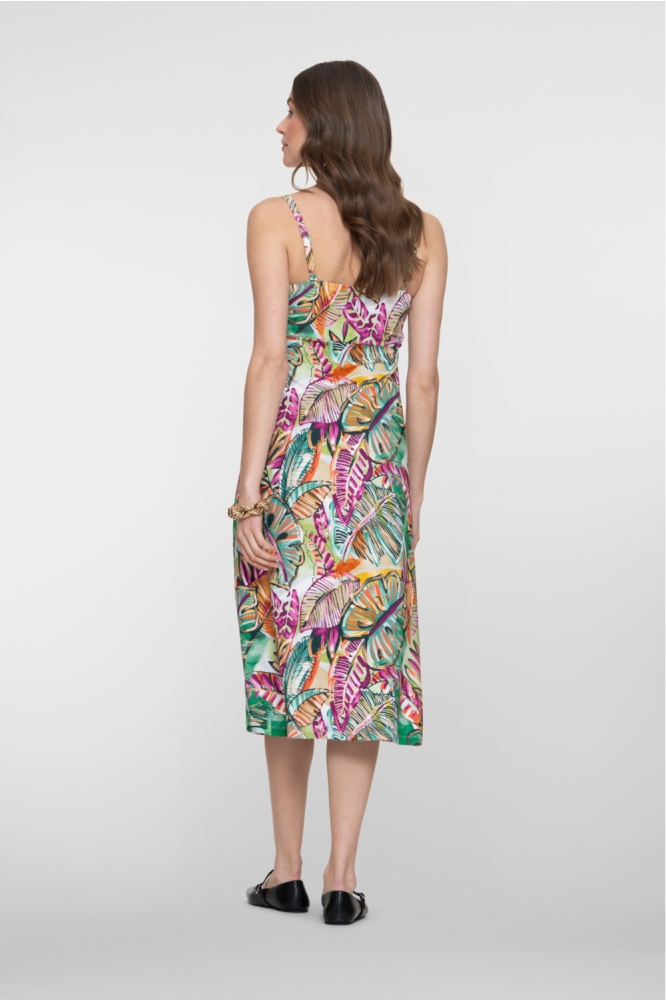 Geisha groene dames jurk | Model achteraanzicht