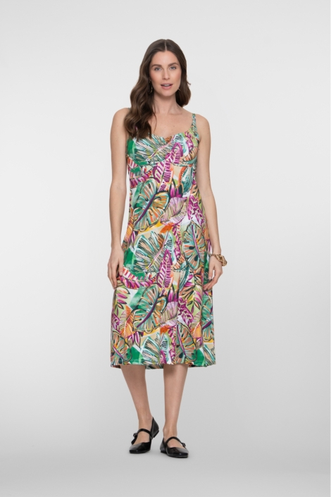 Geisha groene dames jurk | Model vooraanzicht