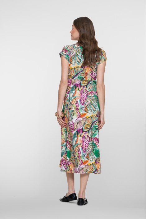 Geisha groene dames jurk | Model vooraanzicht