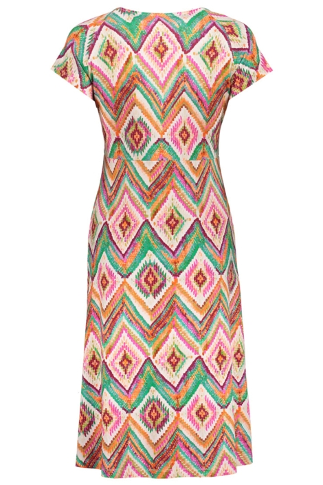 Geisha beige dames jurk | Achteraanzicht