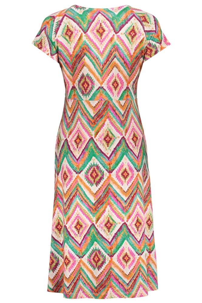 Geisha beige dames jurk | Achteraanzicht