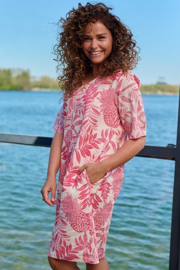 FOS Amsterdam Jurk LINDE PINEAPPLE 7774 FRAMBOOS