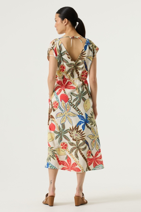 Garcia beige dames jurk | Model vooraanzicht