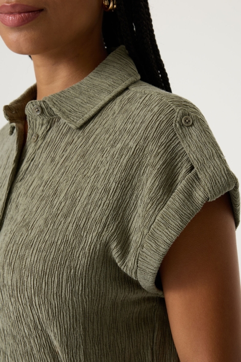 Garcia groene dames jurk | Close up
