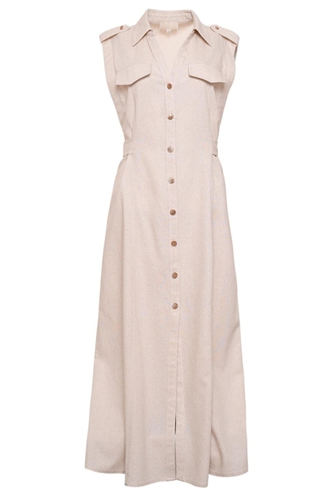 Maicazz beige dames jurk | Vooraanzicht