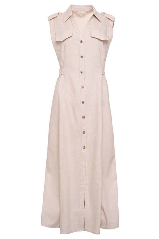 Maicazz beige dames jurk | Vooraanzicht