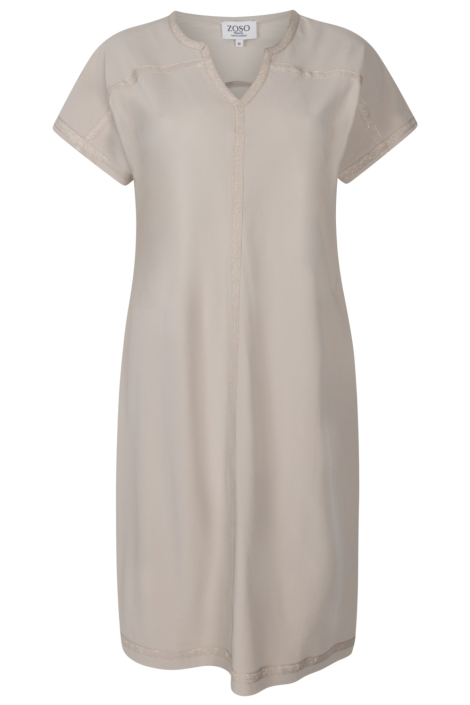 Zoso beige dames jurk | Vooraanzicht