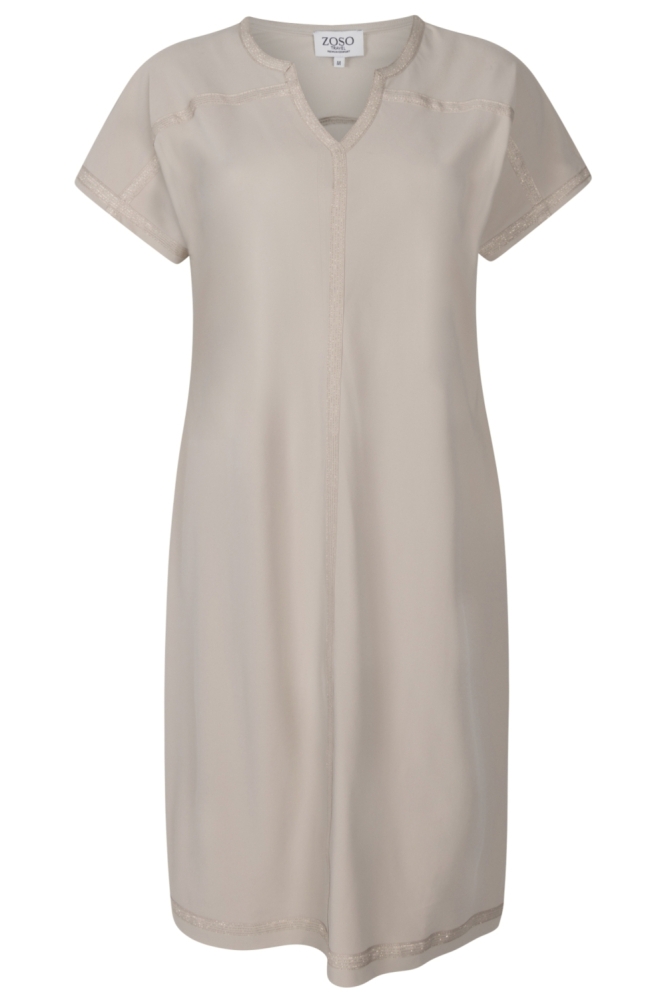 Zoso beige dames jurk | Vooraanzicht