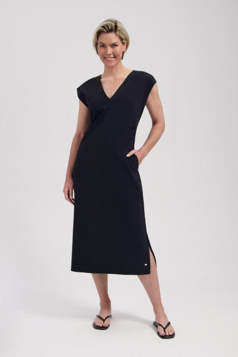 Lady Day zwarte dames jurk | Model vooraanzicht