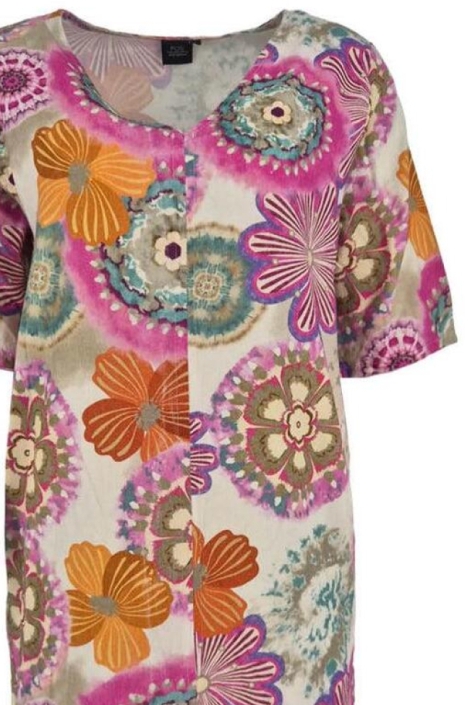 FOS Amsterdam multi color dames jurk | Close up