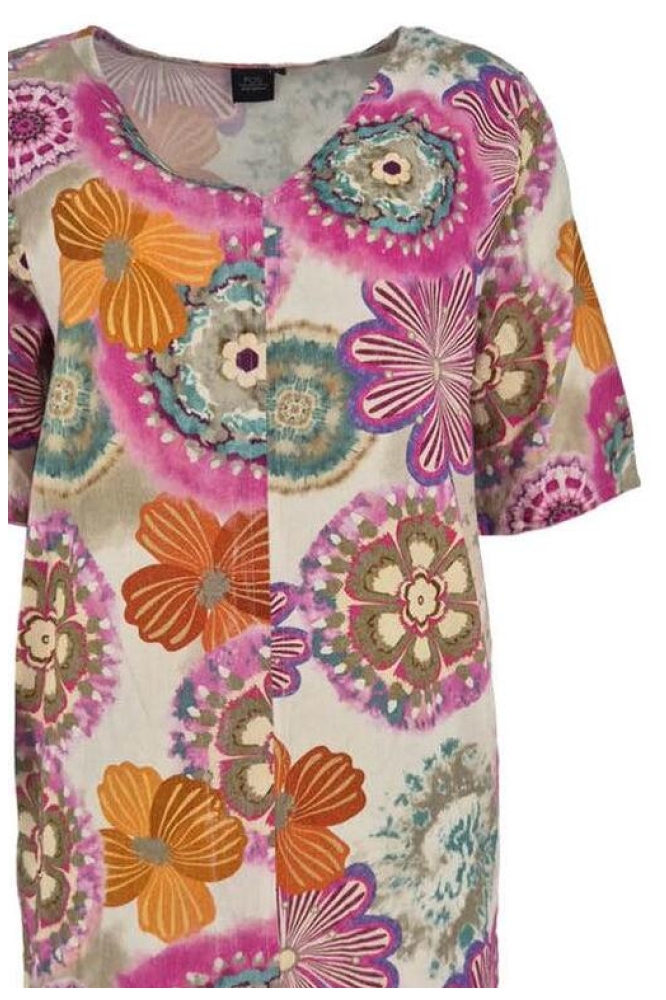 FOS Amsterdam multi color dames jurk | Close up