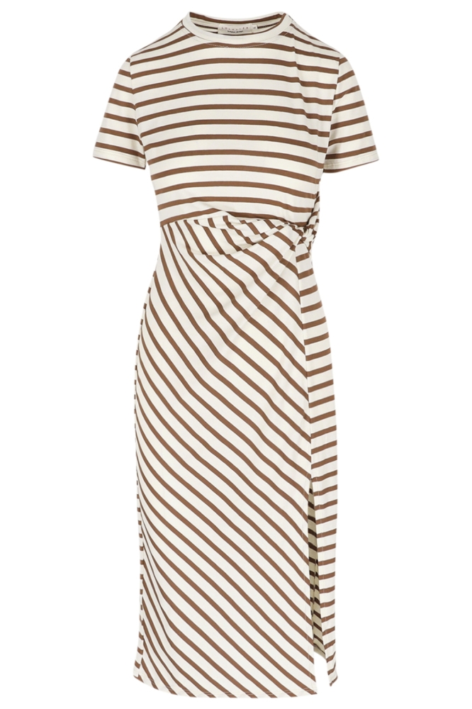 LolaLiza beige dames jurk | Vooraanzicht