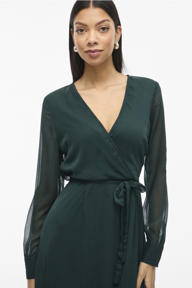 Vila groene dames jurk | Close up