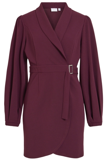 Vila Jurk VICLUA L/S BELTED WRAP SHORT DRESS/ 14123070 Port Royale