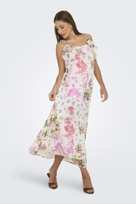 Only witte dames jurk | Model vooraanzicht