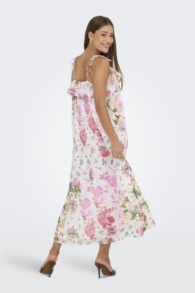 Only witte dames jurk | Model achteraanzicht