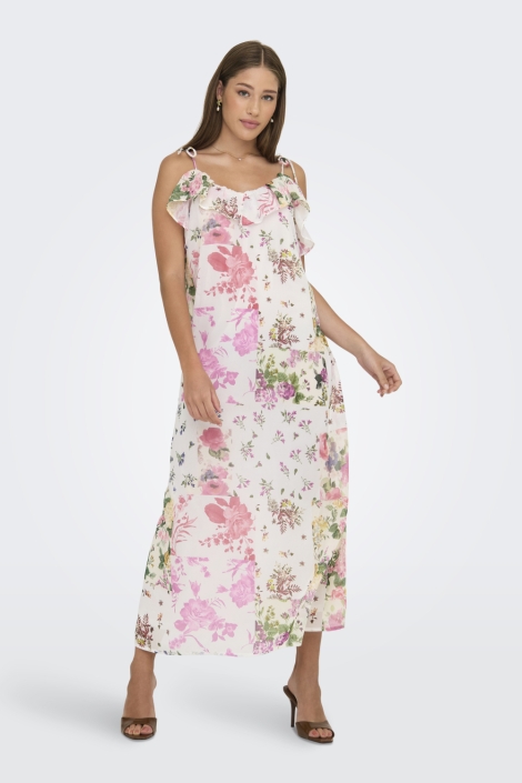Only witte dames jurk | Model vooraanzicht