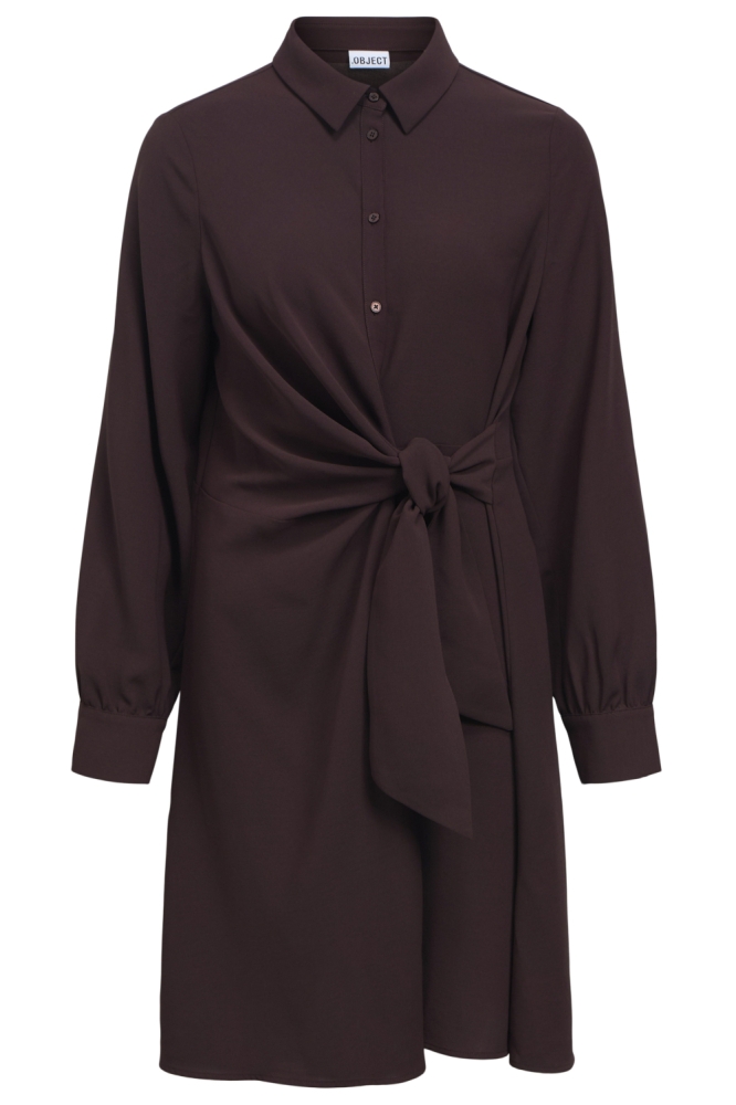 Object bordeaux dames jurk | Vooraanzicht
