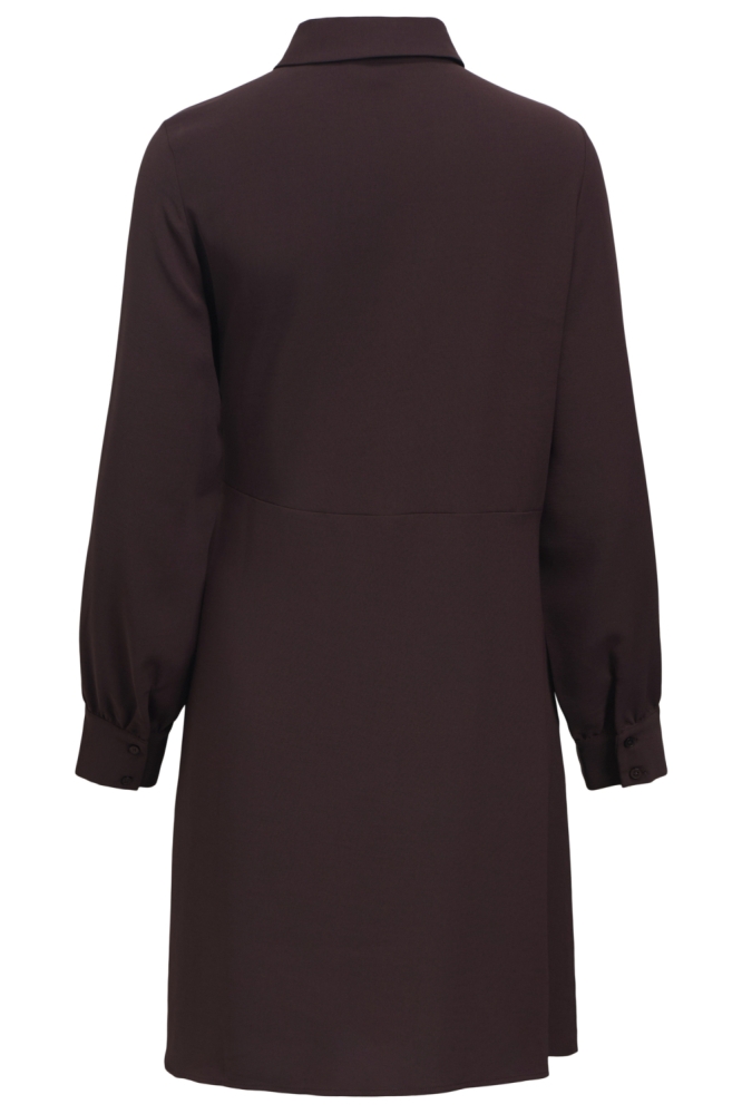 Object bordeaux dames jurk | Achteraanzicht