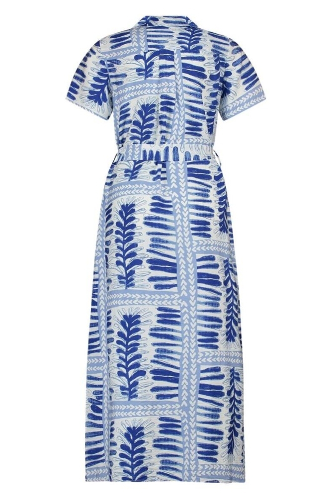 Object blauwe dames jurk | Achteraanzicht