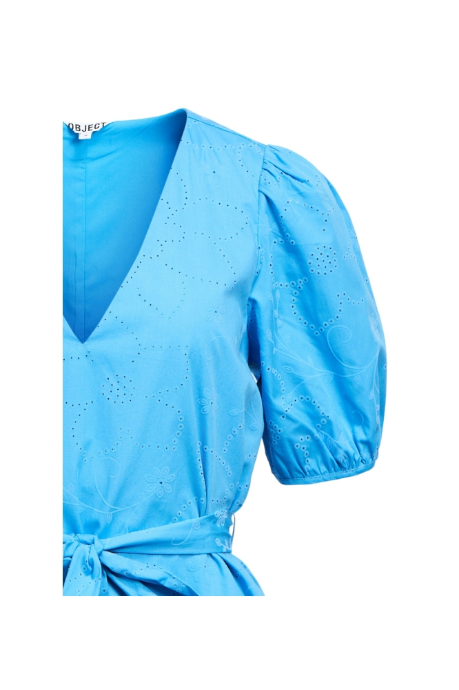 Object blauwe dames jurk | Close up