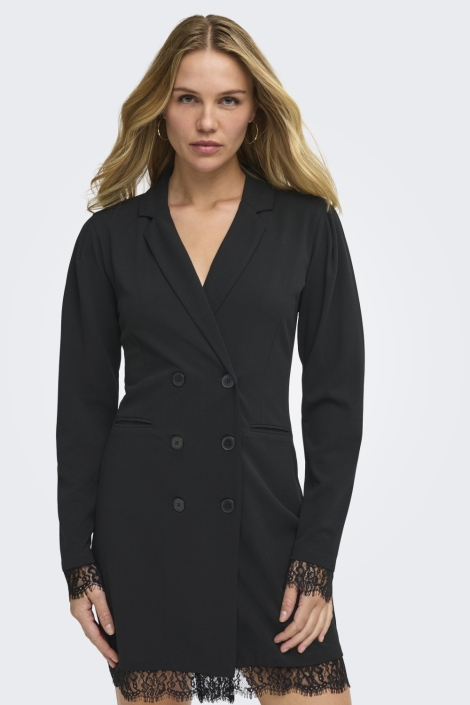 Jacqueline de Yong zwarte dames jurk | Model vooraanzicht