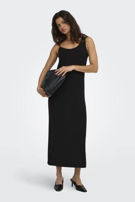 Jacqueline de Yong zwarte dames jurk | Model vooraanzicht