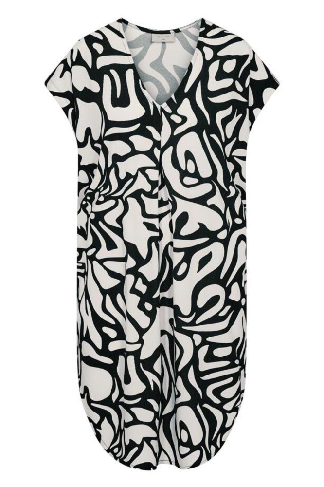 Freequent beige dames jurk | Vooraanzicht