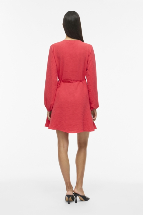 Vila rode dames jurk | Model achteraanzicht