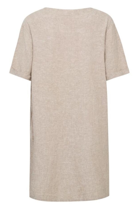 Freequent beige dames jurk | Achteraanzicht