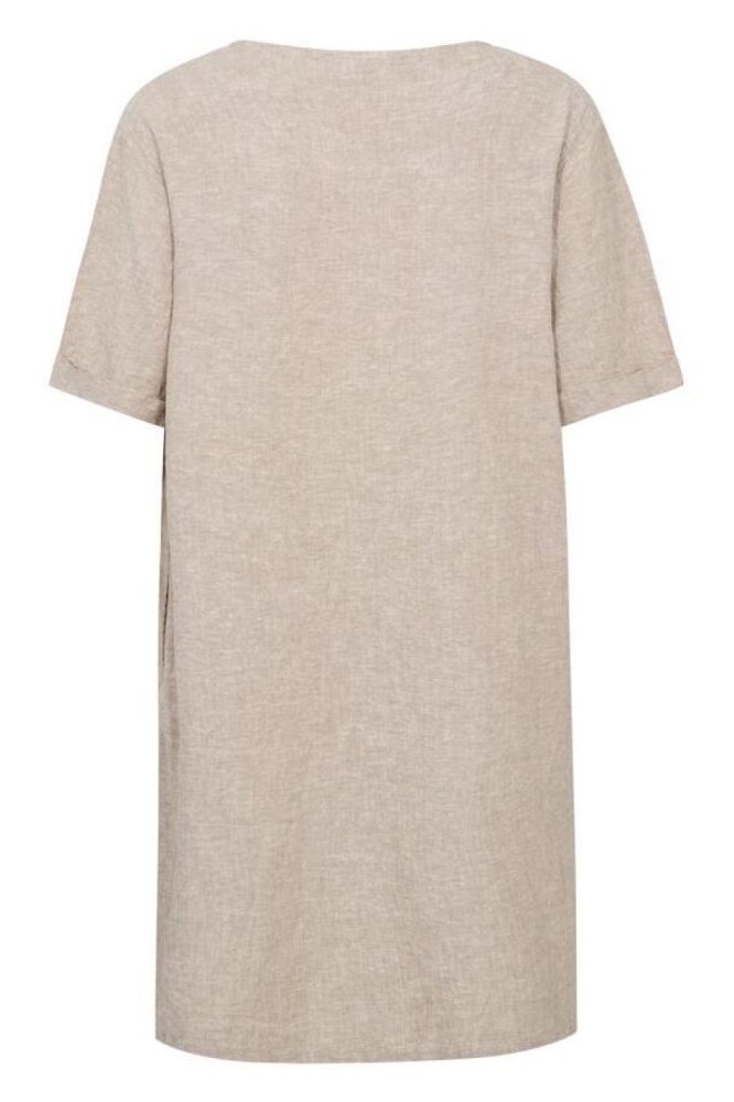 Freequent beige dames jurk | Achteraanzicht