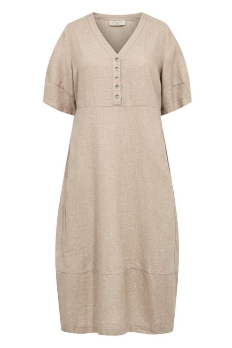 Freequent beige dames jurk | Vooraanzicht